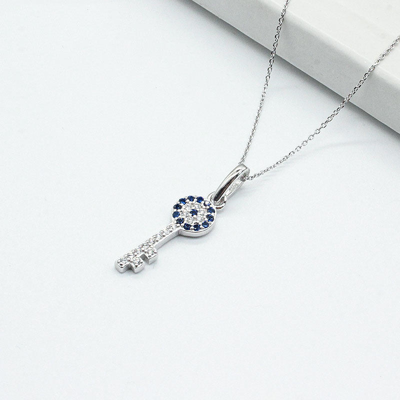 Evil eye-key pendant necklace