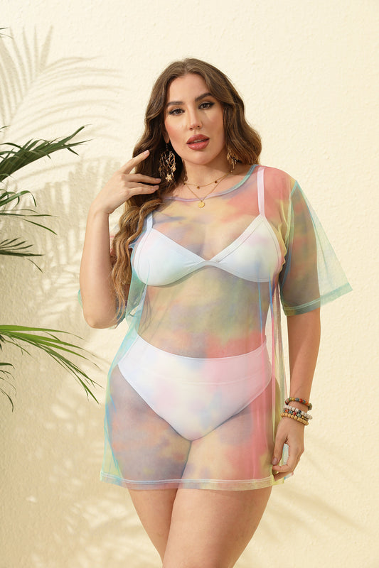 Plus size transparent dress