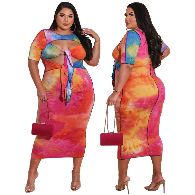 Plus size multi-colored dress