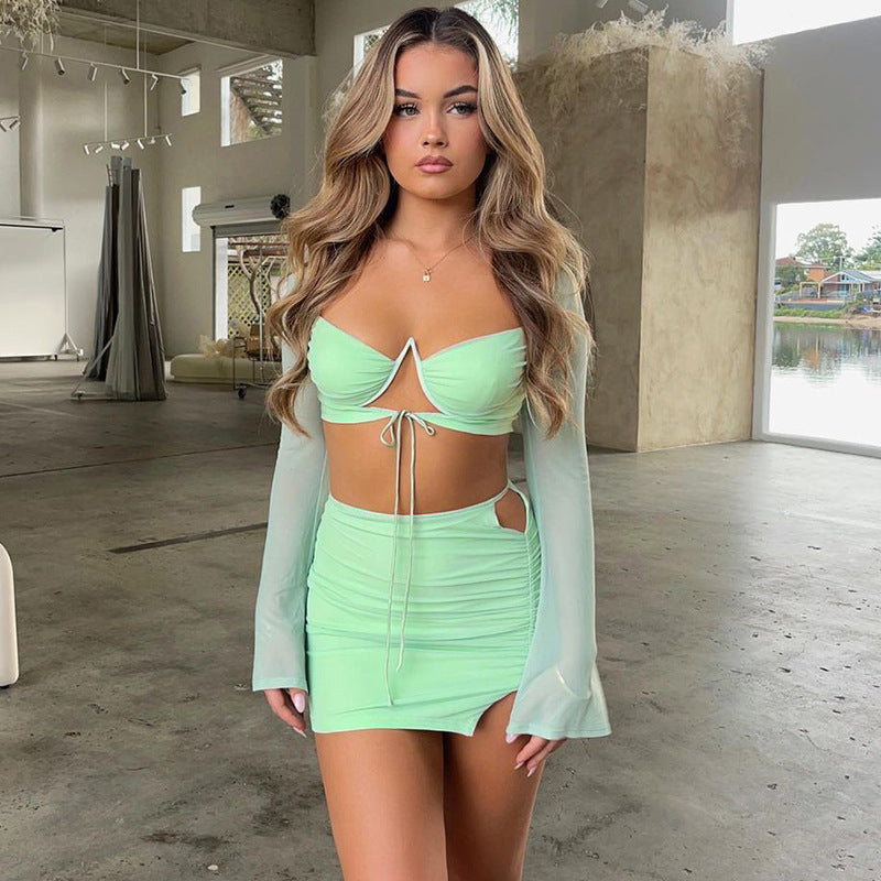 Green longsleeve matching set