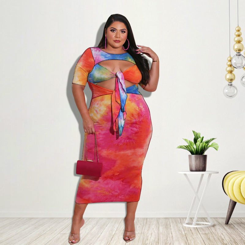 Plus size multi-colored dress