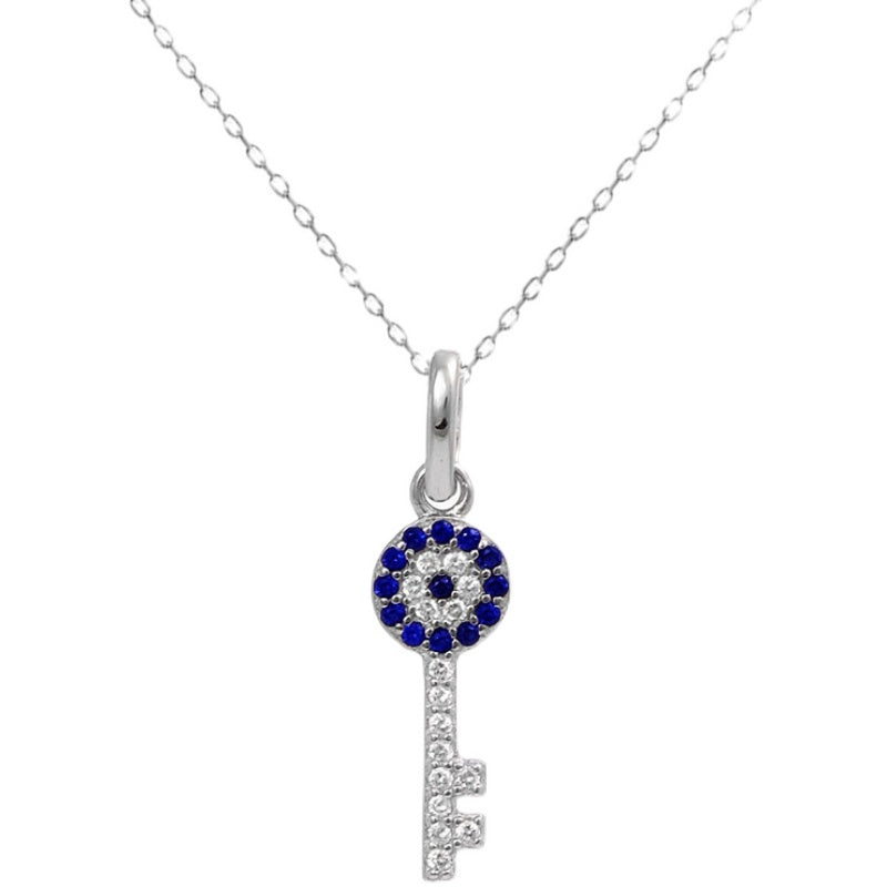 Evil eye-key pendant necklace