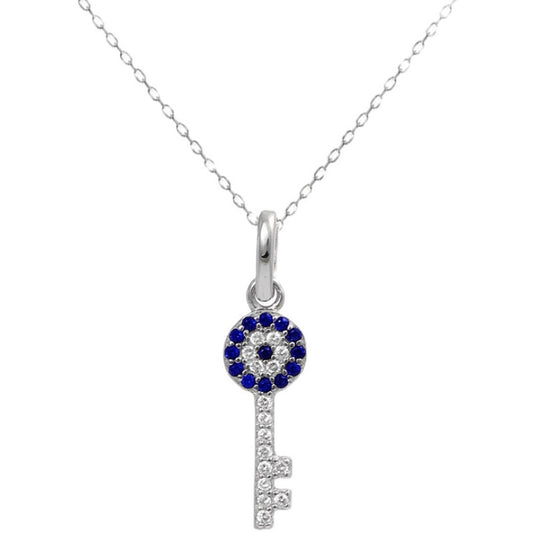 Evil eye-key pendant necklace