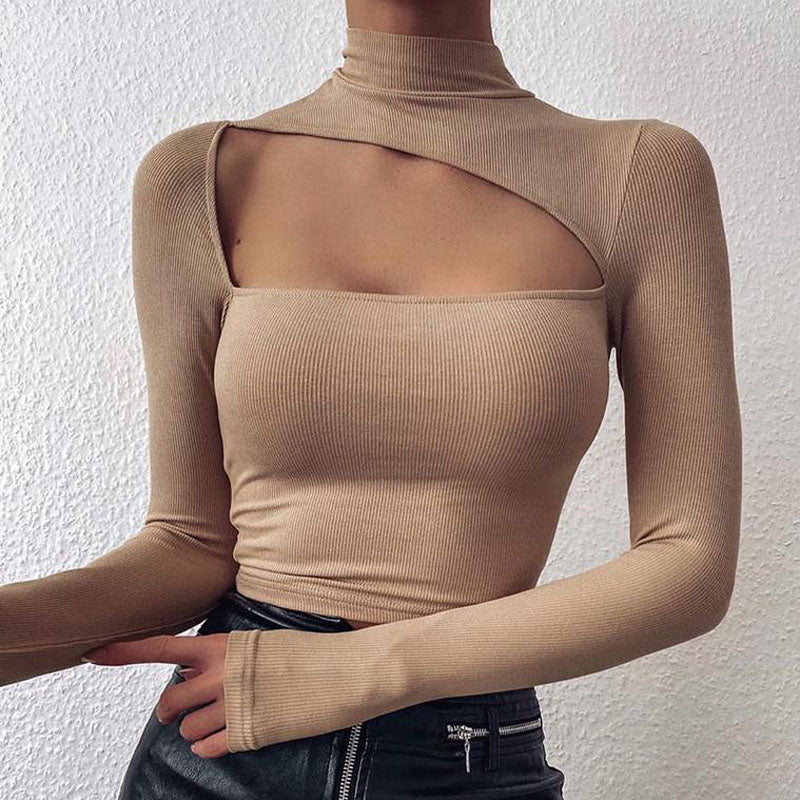 Cutout turtle-neck