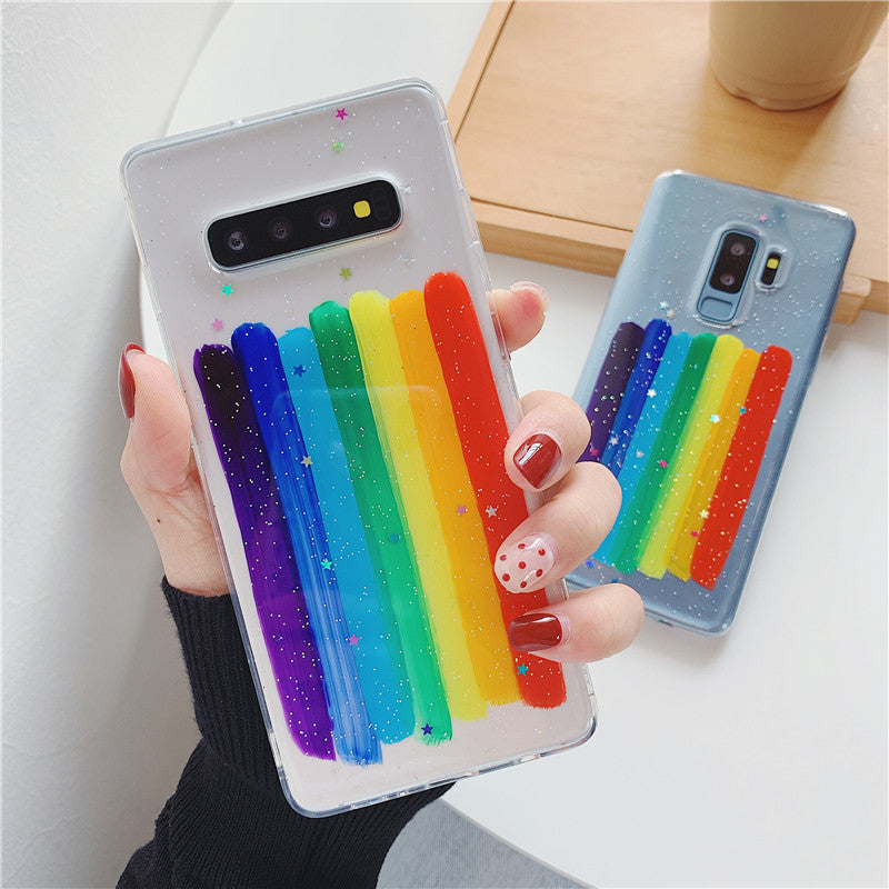 Glitter rainbow phone case