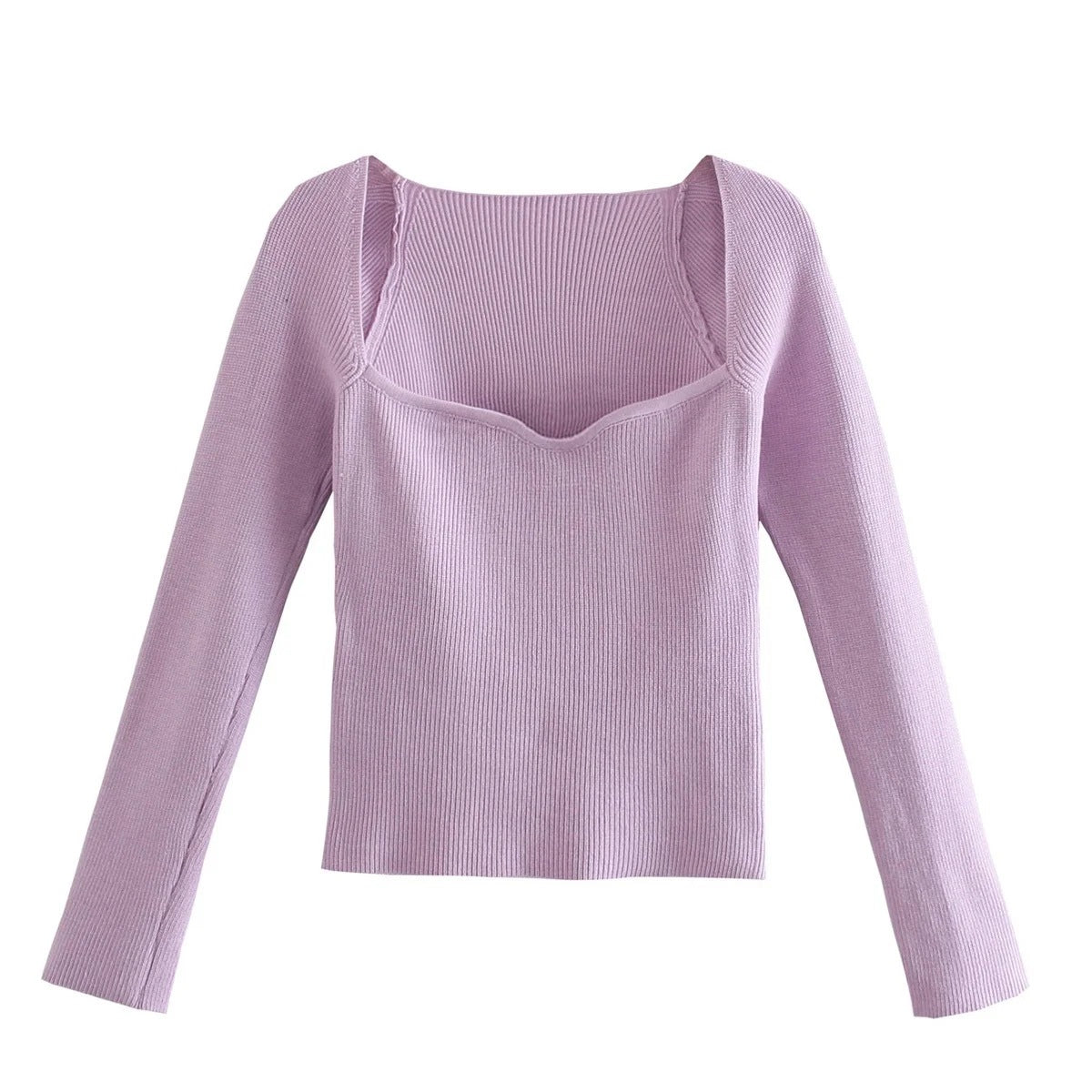 Long-sleeve ribbed top