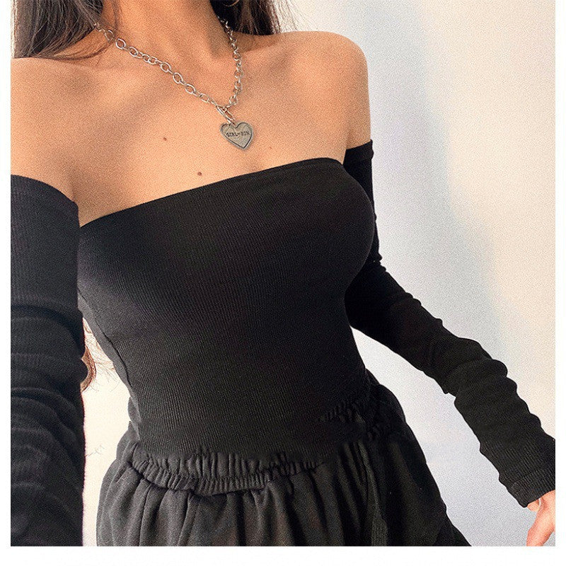 Strapless top with sleeves