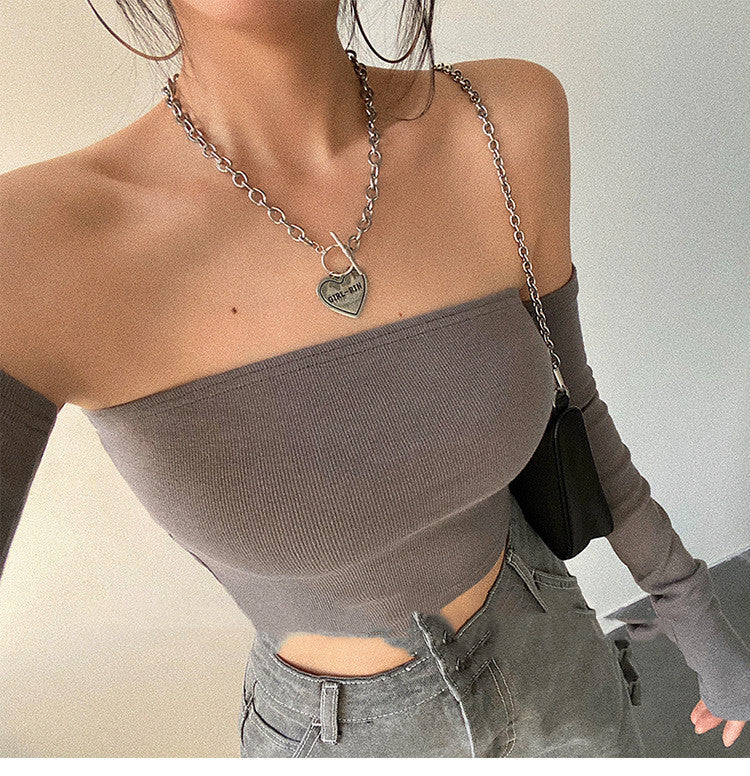 Strapless top with sleeves