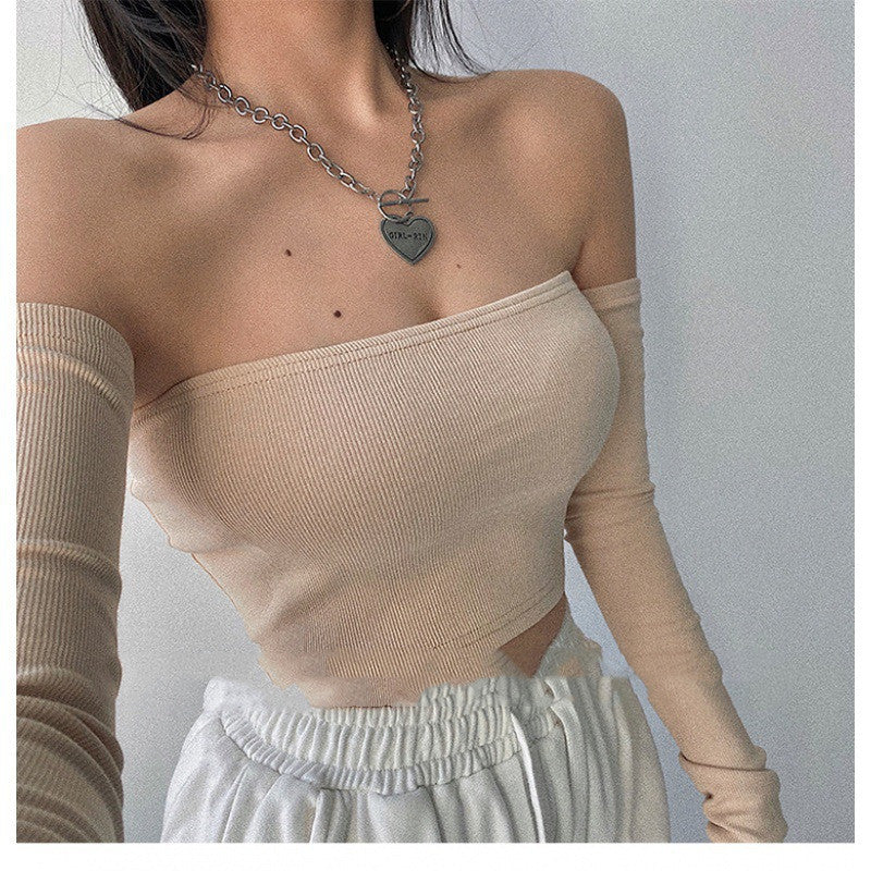 Strapless top with sleeves