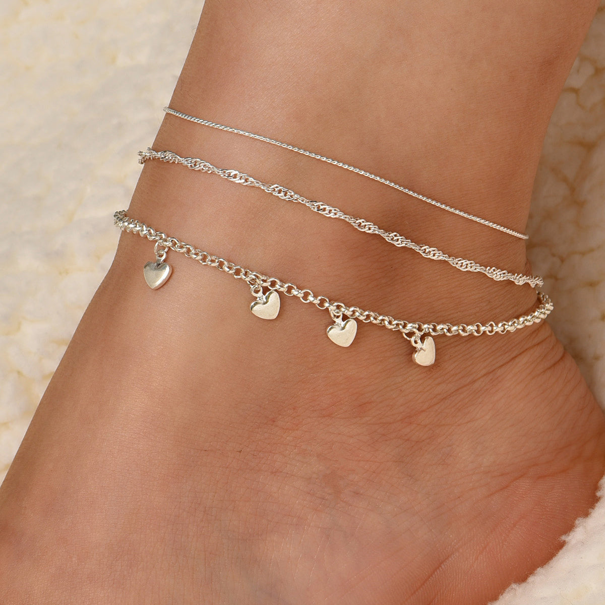 Heart anklet