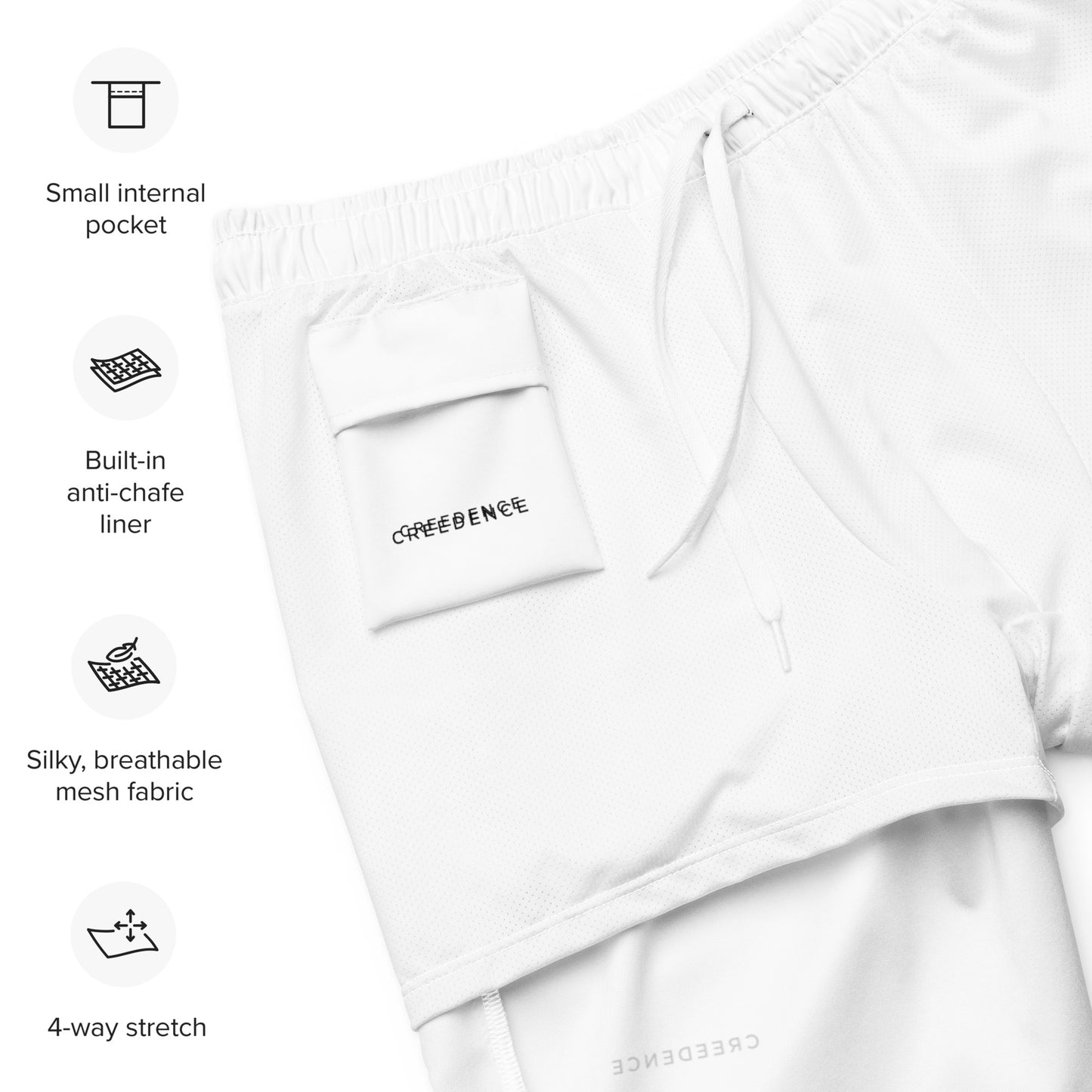 Creedence white swim trunks