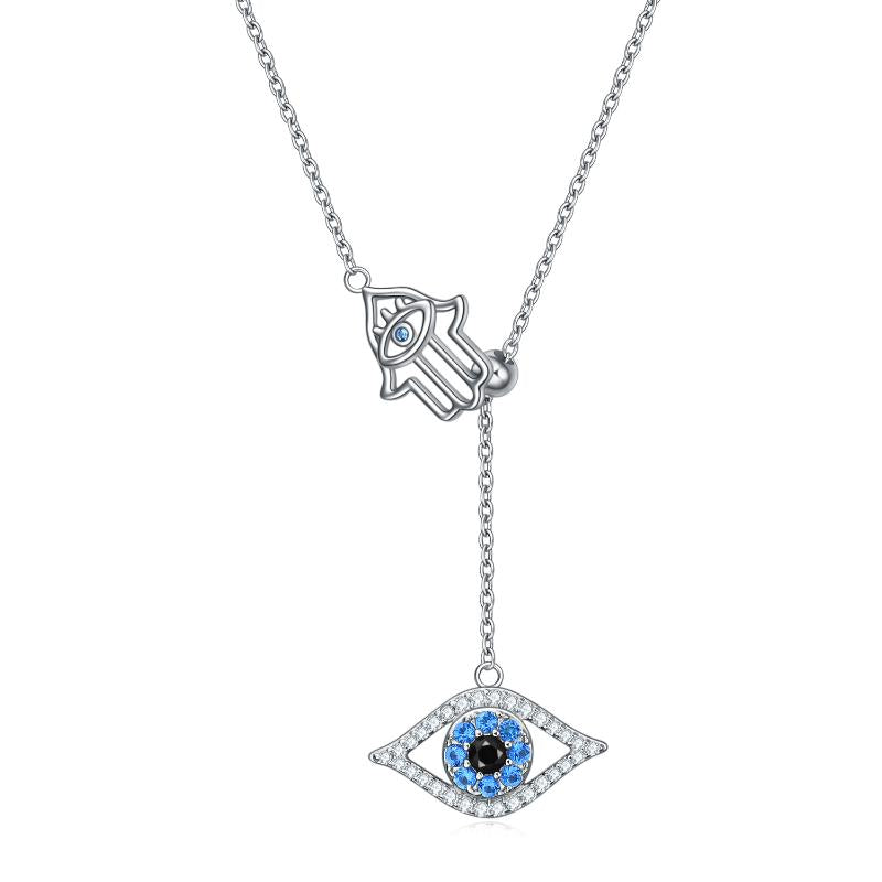 Evil eye hamsa hand of fatima necklace