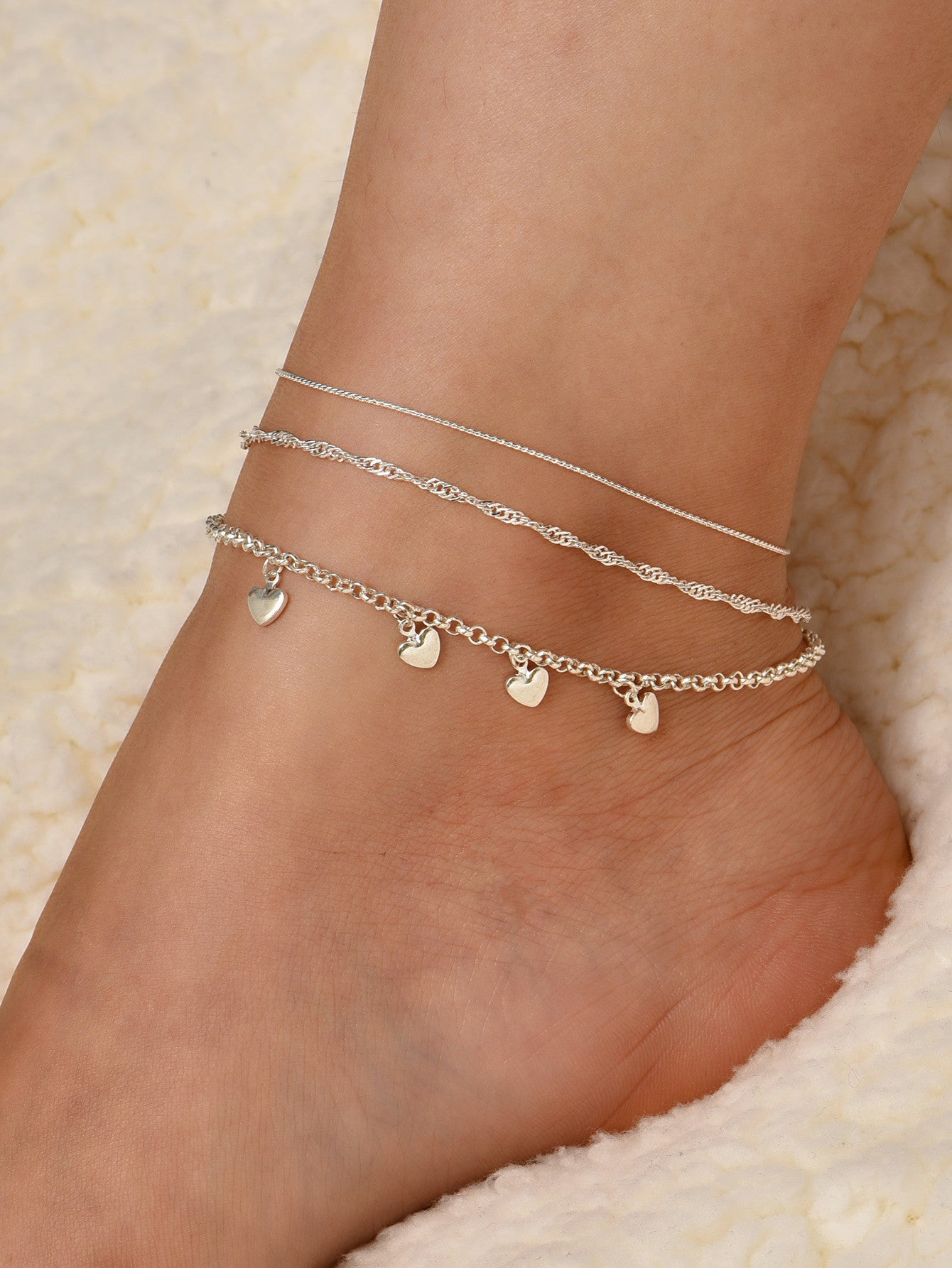 Heart anklet