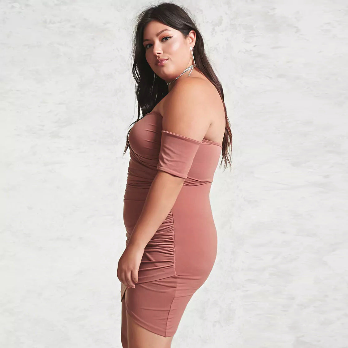 Plus size off-shoulder dress