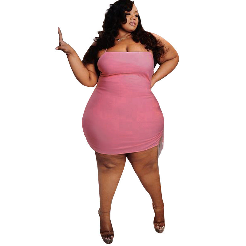 Plus size pink dress